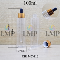 Chai PET vai ngang nắp bóp khoen nhôm 100ml