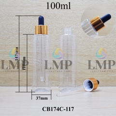 Chai PET vai ngang nắp bóp khoen nhôm 100ml