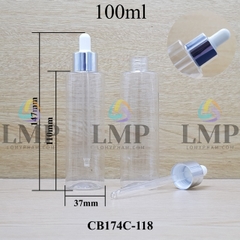 Chai PET vai ngang nắp bóp khoen nhôm 100ml