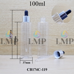 Chai PET vai ngang nắp bóp khoen nhôm 100ml