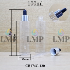 Chai PET vai ngang nắp bóp khoen nhôm 100ml