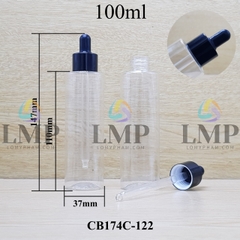 Chai PET vai ngang nắp bóp khoen nhôm 100ml