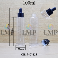 Chai PET vai ngang nắp bóp khoen nhôm 100ml