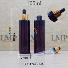 Chai PET vai ngang nắp bóp khoen nhôm 100ml