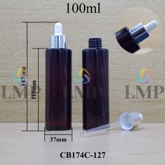 Chai PET vai ngang nắp bóp khoen nhôm 100ml