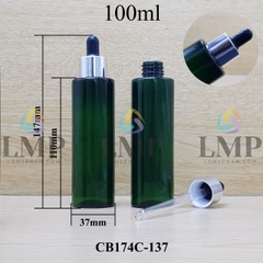 Chai PET vai ngang nắp bóp khoen nhôm 100ml