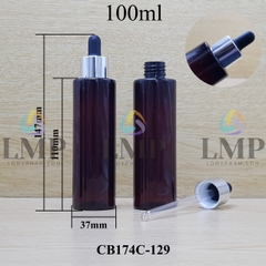 Chai PET vai ngang nắp bóp khoen nhôm 100ml