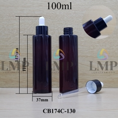 Chai PET vai ngang nắp bóp khoen nhôm 100ml