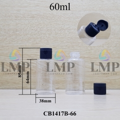 Chai PETG vai ngang nắp bật sọc