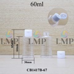 Chai PETG vai ngang nắp bật sọc