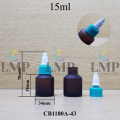 Chai thủy tinh vát nắp nhọn sọc tattoo 15ml