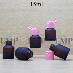 Chai thủy tinh vát nắp bật trơn mờ 15ml