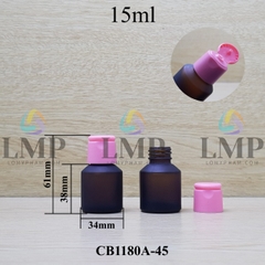 Chai thủy tinh vát nắp bật trơn mờ 15ml