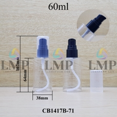 Chai PETG vai ngang đầu xịt giọt 1 viền