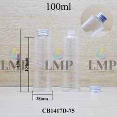 Chai PETG vai ngang nắp nhôm cuốn