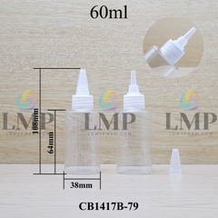 Chai PETG vai ngang nắp nhọn sọc
