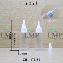 Chai PETG vai ngang nắp nhọn sọc