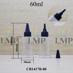 Chai PETG vai ngang nắp nhọn sọc