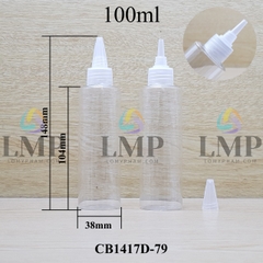 Chai PETG vai ngang nắp nhọn sọc