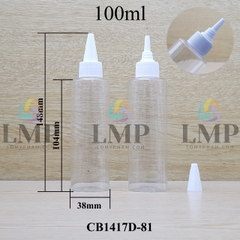 Chai PETG vai ngang nắp nhọn sọc