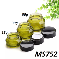 Hũ TT xanh rêu vát nắp đen 15g 30g 50g