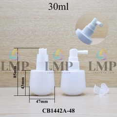 Chai thủy tinh bầu đầu xịt mũi 90 độ