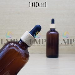 Chai tinh dầu nắp bóp khoen vân gỗ 100ml