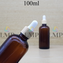 Chai tinh dầu nắp bóp khoen vân gỗ 100ml