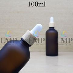Chai tinh dầu phun mờ nắp bóp khoen vân gỗ 100ml
