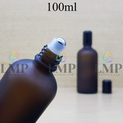 Chai tinh dầu phun mờ nắp đen đầu bi lăn sắt 100ml