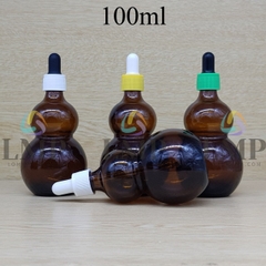 Chai hồ lô nắp bóp khoen nhựa sọc 100ml