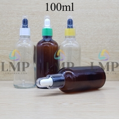 Chai tinh dầu nắp bóp khoen nhựa sọc có nắp chụp 100ml