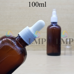 Chai tinh dầu nắp bóp khoen nhựa sọc có nắp chụp 100ml