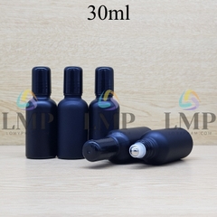 Chai tinh dầu phun mờ nắp đen đầu bi lăn sắt 30ml