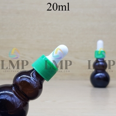 Chai hồ lô nắp bóp khoen nhựa sọc 20ml