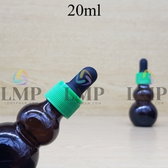 Chai hồ lô nắp bóp khoen nhựa sọc 20ml