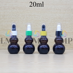 Chai hồ lô nắp bóp khoen nhựa sọc có nắp chụp 20ml