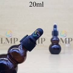 Chai hồ lô nắp bóp khoen nhựa sọc có nắp chụp 20ml