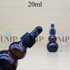 Chai hồ lô nắp bóp khoen nhựa sọc có nắp chụp 20ml