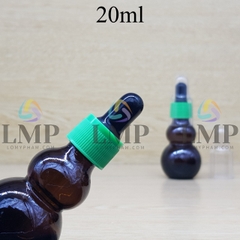 Chai hồ lô nắp bóp khoen nhựa sọc có nắp chụp 20ml