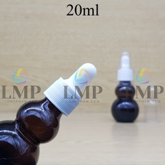 Chai hồ lô nắp bóp khoen nhựa sọc có nắp chụp 20ml