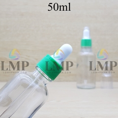 Chai tinh dầu nắp bóp khoen nhựa sọc có nắp chụp 50ml