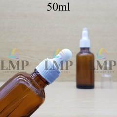 Chai tinh dầu nắp bóp khoen nhựa sọc có nắp chụp 50ml