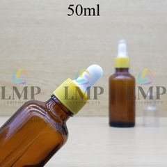 Chai tinh dầu nắp bóp khoen nhựa sọc có nắp chụp 50ml