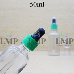 Chai tinh dầu nắp bóp khoen nhựa sọc có nắp chụp 50ml