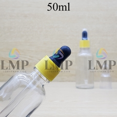 Chai tinh dầu nắp bóp khoen nhựa sọc có nắp chụp 50ml