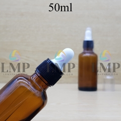 Chai tinh dầu nắp bóp khoen nhựa sọc có nắp chụp 50ml