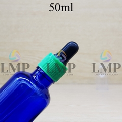 Chai tinh dầu nắp bóp khoen nhựa sọc có nắp chụp 50ml