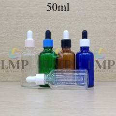 Chai tinh dầu nắp bóp khoen nhựa trơn 50ml