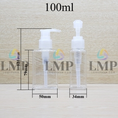 Chai lotion vuông vòi van sọc